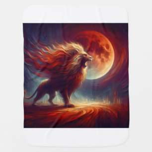 A Majestic Lion under the BLOOD MOON. Baby Blanket
