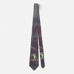 A majestic peacock in gold and green neck tie