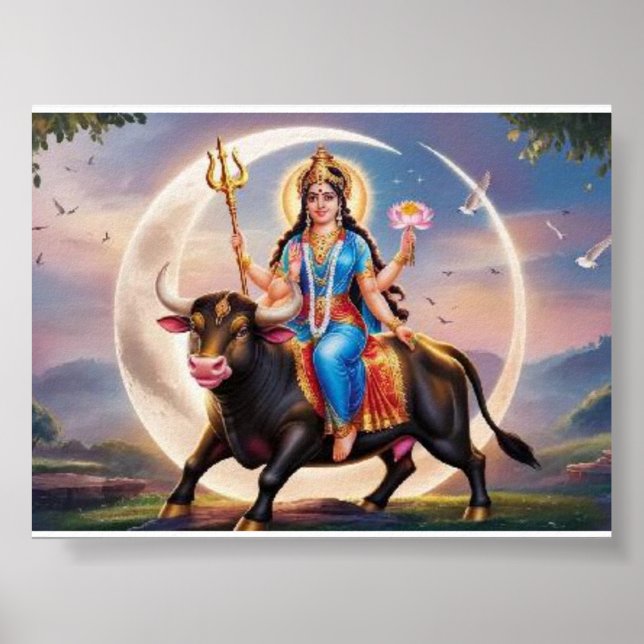 A majestic scene of the Hindu mother goddess Shail Poster (Front)