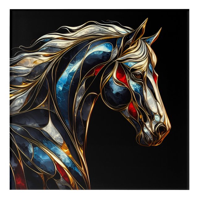 A Majestic Stallion - AI On The Move Acrylic Print (Front)