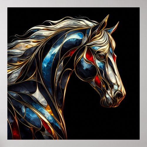 A Majestic Stallion _ AI On The Move Poster