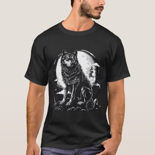 A Majestic Wolf poses for the creator T_Shirt