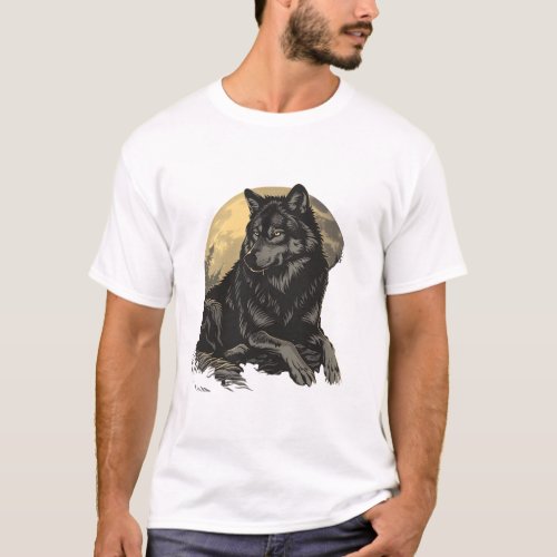 A Majestic Wolf poses for the creator T_Shirt