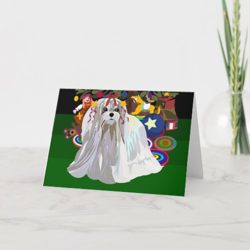 A Maltese for Christmas Holiday Card