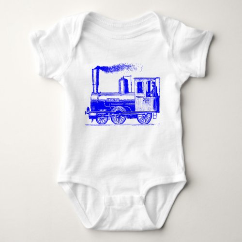 A Man and His Train _ Blue Baby Bodysuit