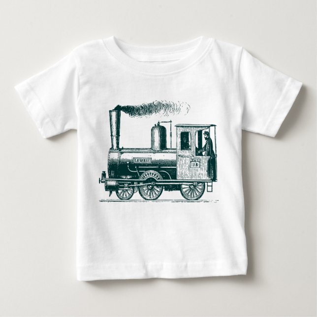 A Man and His Train - Dk Green Baby T-Shirt (Front)