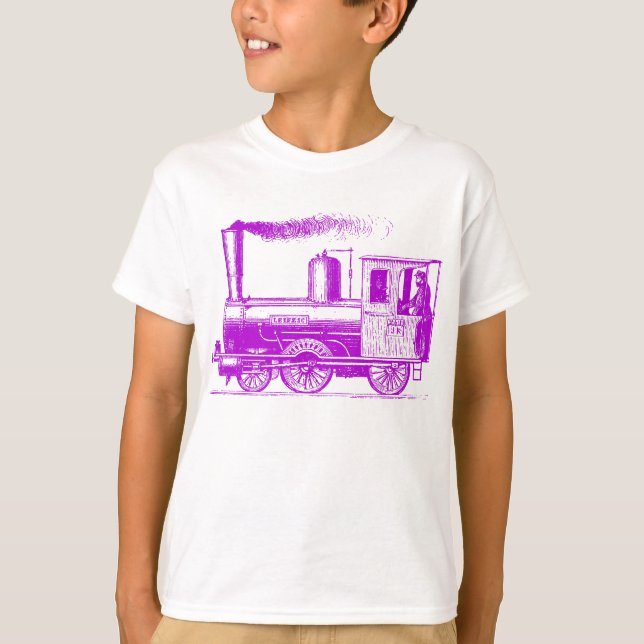 A Man and His Train - Purple T-Shirt (Front)