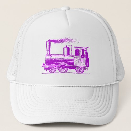 A Man and His Train _ Purple Trucker Hat