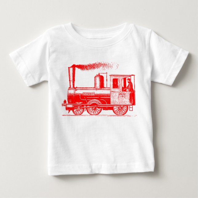 A Man and His Train - Red Baby T-Shirt (Front)