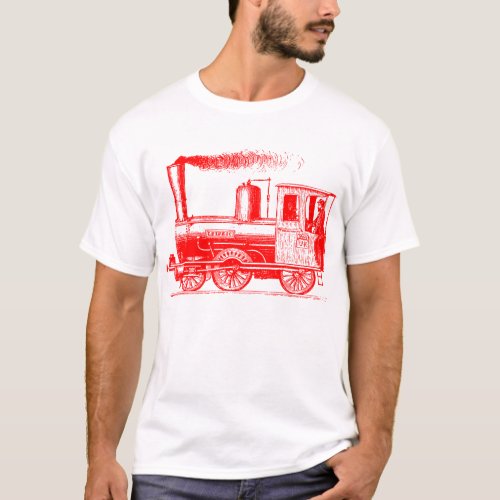 A Man and His Train _ Red T_Shirt