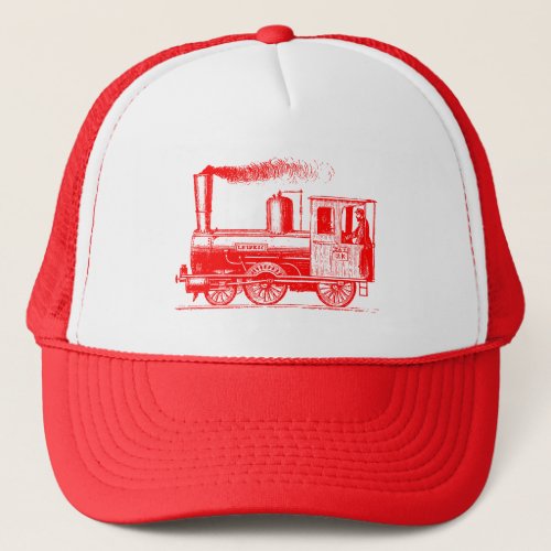 A Man and His Train _ Red Trucker Hat