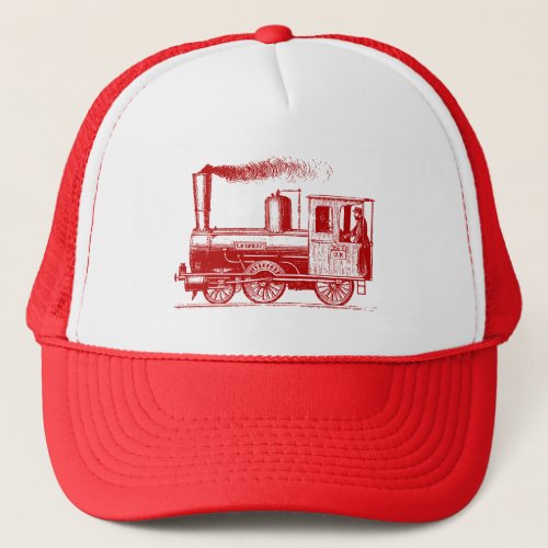 A Man and His Train _ Ruby Red Trucker Hat