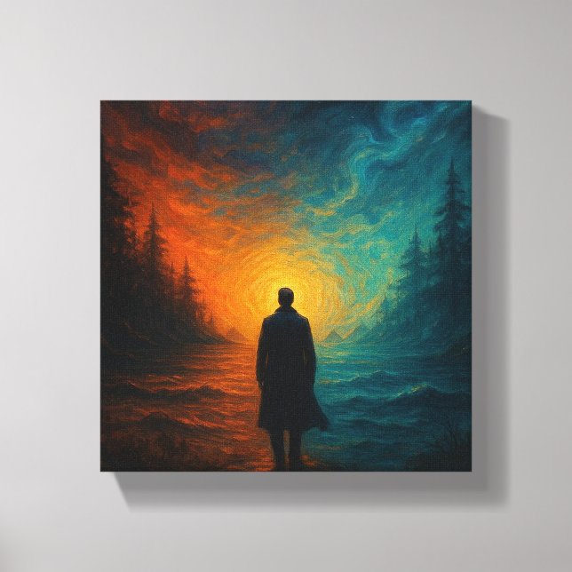A Man Between Worlds Canvas Print (Front)
