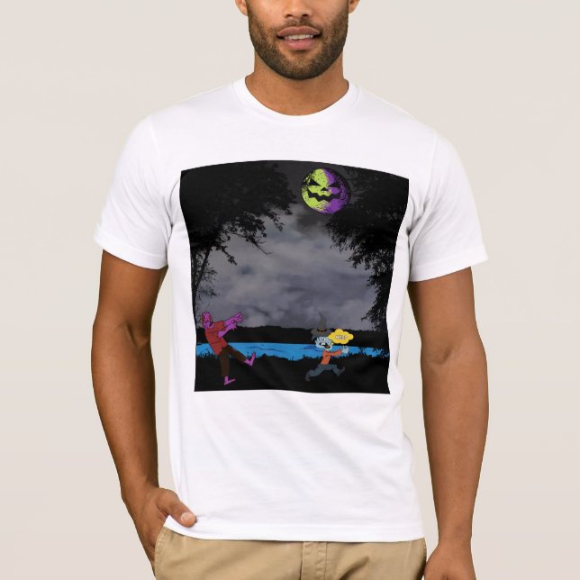 A man chased by zombies T-Shirt (Front)