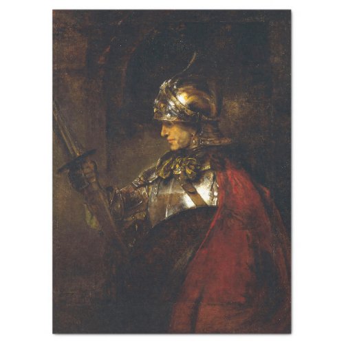 A MAN IN ARMOUR_ REMBRANDT FINE ART PAINTING TISSUE PAPER