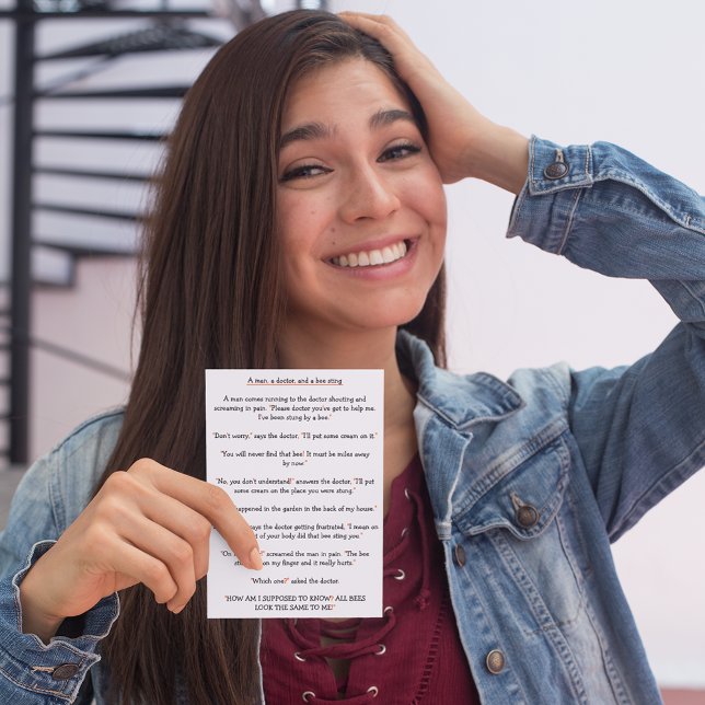 A Man in Pain Doctor Bee Sting Funny Joke Birthday Holiday Card (A Man in Pain Doctor Bee Sting Funny Joke Birthday Holiday Card)