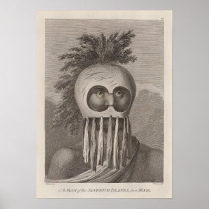 A Man of the Sandwich Islands  in a Mask - c. 1784 Poster