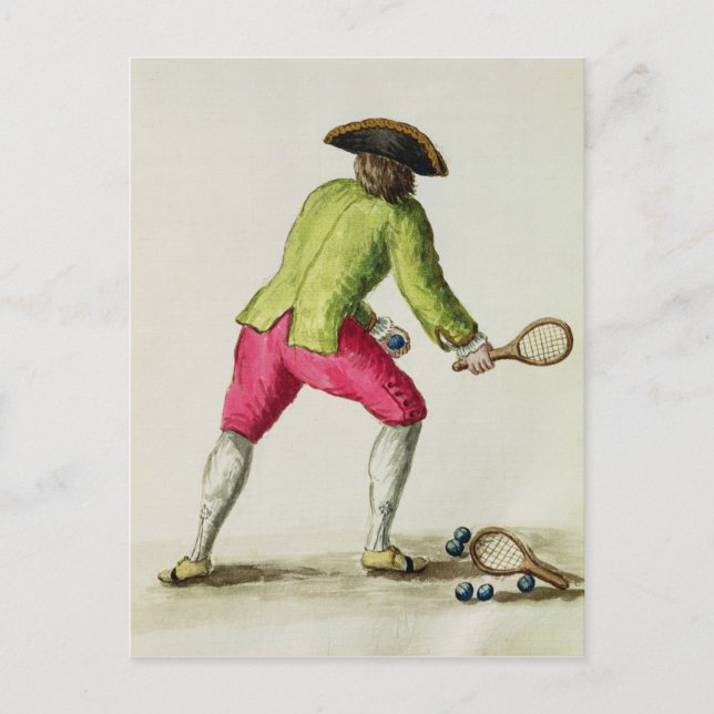A Man Playing with a Racquet and Balls Postcard (Front)