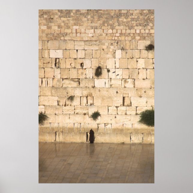 A Man Praying at the Western Wall Poster (Front)