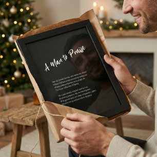 "A Man to Praise" Sentimental Framed Wall Art 