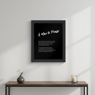 "A Man to Praise" Sentimental Framed Wall Art