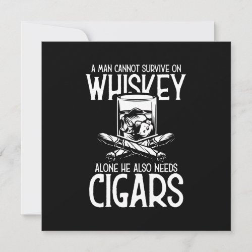 A Man Who Loves Whiskey And Cigar Invitation