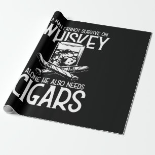 A Man Who Loves Whiskey And Cigar Wrapping Paper