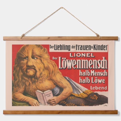 A Man With Lions Head Reading Shakespeare 1913 Hanging Tapestry