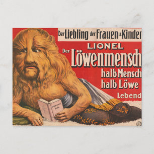 A Man With Lions Head Reading Shakespeare, 1913. Postcard