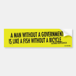 A MAN WITHOUT GOVERNMENT BUMPER STICKER