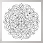 A Mandala 010617 Adult Coloring Doodle Color This Poster at Zazzle