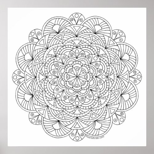 A Mandala 010617 Adult Coloring Doodle Color This Poster