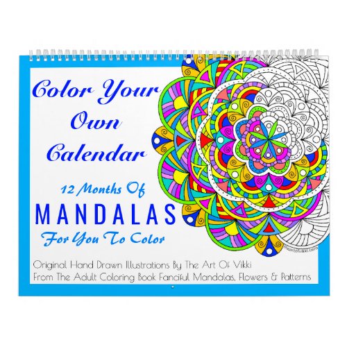 A Mandalas Color Your Own Personalized Color This Calendar