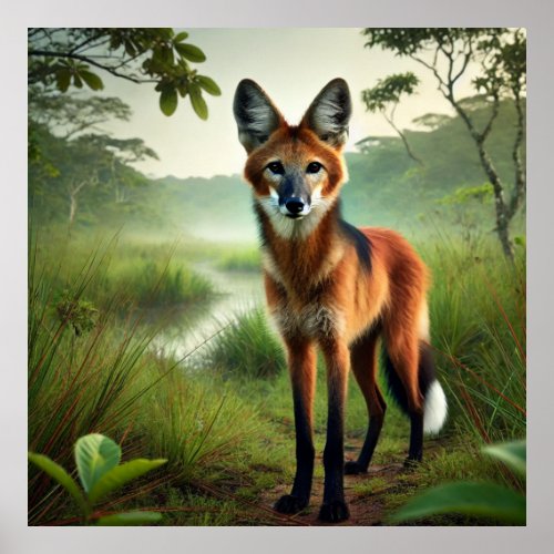 A maned wolf in the Pantaneira plain Poster