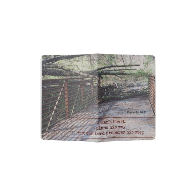A man's heart plans his way - Proverbs 16:9 Passport Holder (Opened)