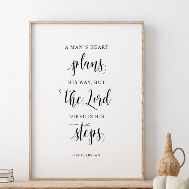 A Man's Heart Plans His Way, Proverbs 16:9 Poster (Creator Uploaded)