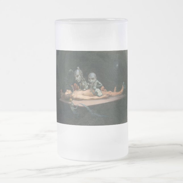 A Man's Near Death Experience & Gothic Spirits Frosted Glass Beer Mug (Center)