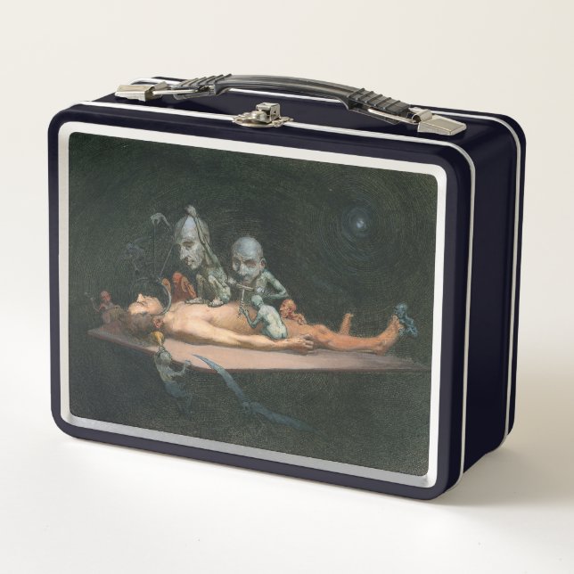 A Man's Near Death Experience & Gothic Spirits Metal Lunch Box (Front)