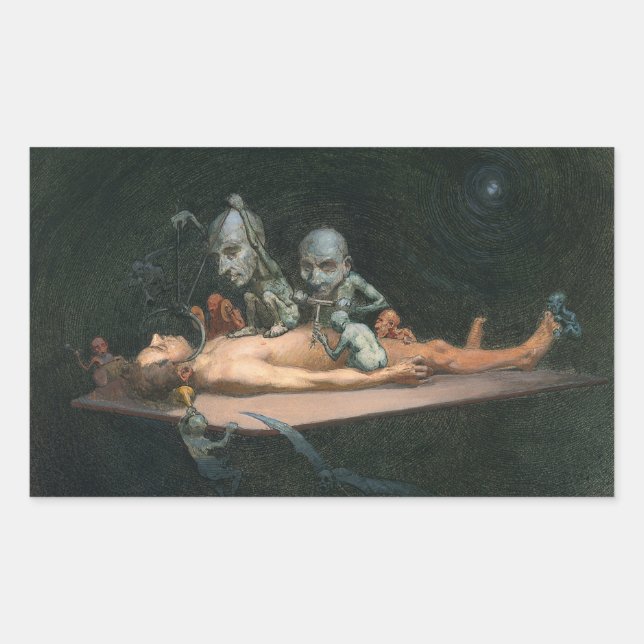 A Man's Near Death Experience & Gothic Spirits Rectangular Sticker (Front)