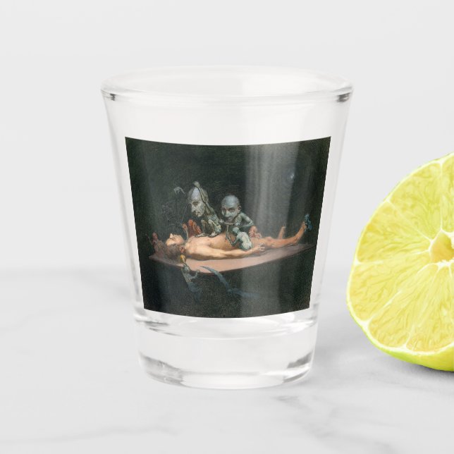 A Man's Near Death Experience & Gothic Spirits Shot Glass (Front)