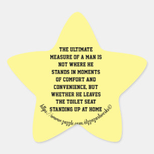 "A man's standing" Star Sticker
