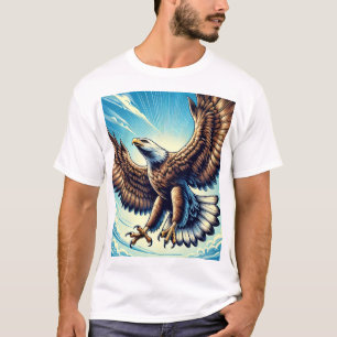 a man's t-shirt with the image of a strong eagle