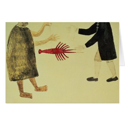 A Maori bartering a crayfish Cards (Front Horizontal)