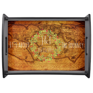 A Map Monogram Wedding Gift Its About the Journey Serving Tray