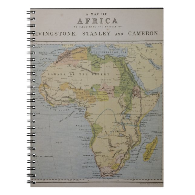 A Map of Africa to Illustrate the Travels of David Notebook (Front)