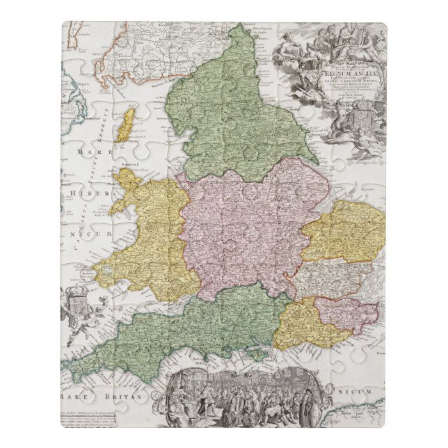 A Map of England | 1760 Jigsaw Puzzle (Puzzle Vertical)