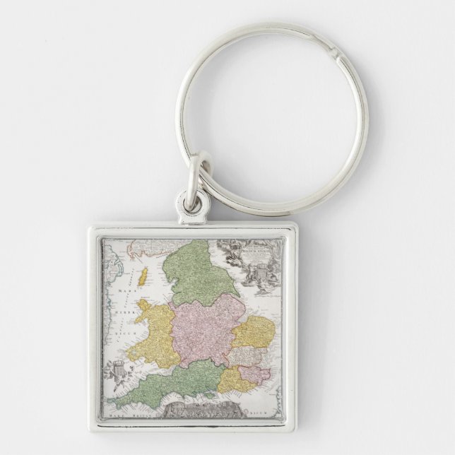 A Map of England | 1760 Keychain (Front)