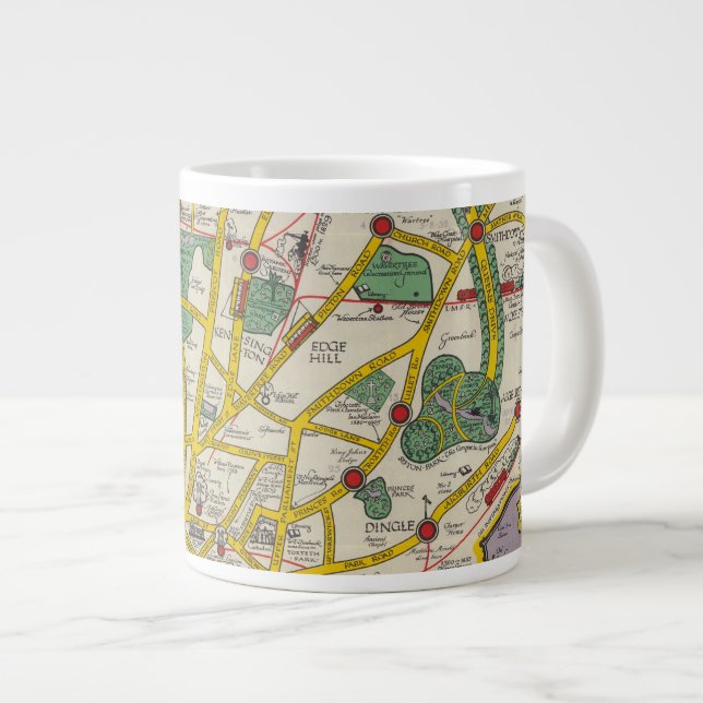 A Map of Merseyside, Liverpool Giant Coffee Mug (Front Right)