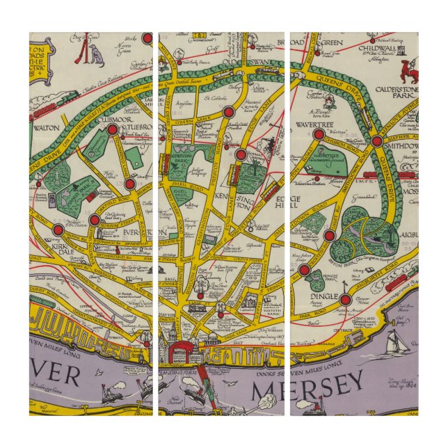 A Map of Merseyside, Liverpool Triptych (Front)