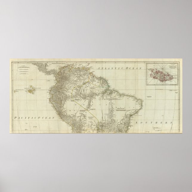 A map of South America, northern section Poster (Front)